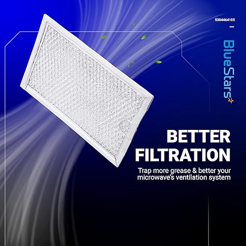 Miniatura 4 de BlueStars WB06X10608 5304464105 Filtro de grasa para microondas 5 x 7-5/8 pulgadas de repuesto - Compatible con microondas Frigi.daire GE -