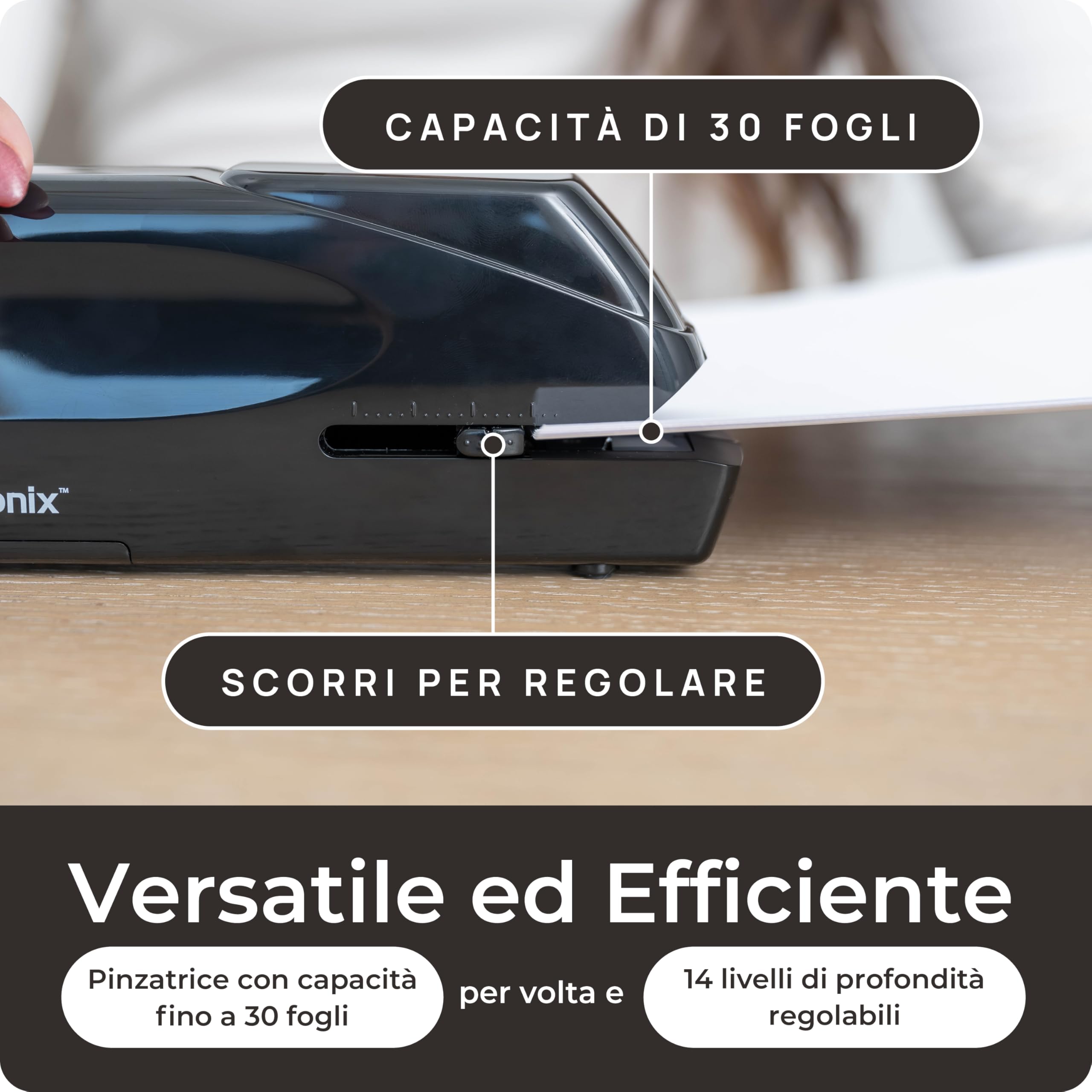 ex-25 Automatic Electric Stapler – Heavy Duty no-jam 25-sheet ufficio pinzatrice & # X272E; incluso adattatore di alimentazione ca + garanzia Black