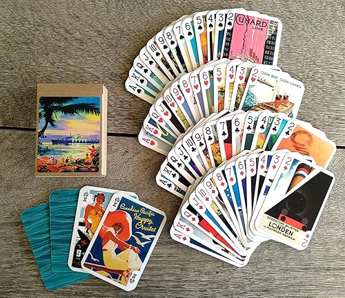 Miniatura 3 de Ocean Cruises - Póster de viaje de barco (baraja de póquer, 54 cartas, todas diferentes)
