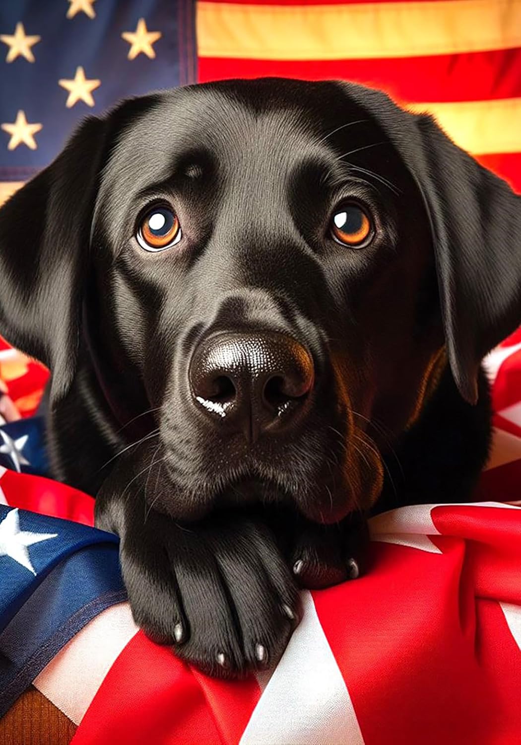 Black Labrador - Best of Breed DCR Patriotic I House Flag 28" x 40"