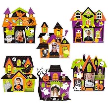 TENDFINE 30 Pack Halloween Photo Paper Frame Craft Kits for Kids Halloween Haunted House Frame Kits for Classroom Activity Home Decoration