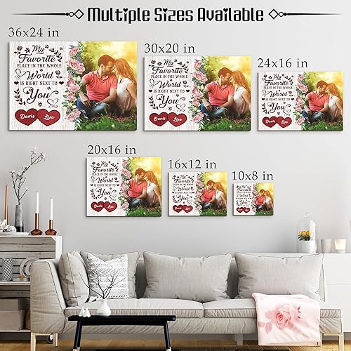 Miniatura 42 de Hetano Lienzo personalizado para pared, diseño único para el día de San Valentín, aniversario, boda, regalo de cumpleaños para parejas, marido