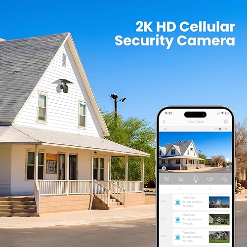 Miniatura 3 de SOLIOM S600 4G LTE Cámaras de seguridad celulares inalámbricas para exteriores, cámara de seguridad solar con inclinación panorámica de 360 °,