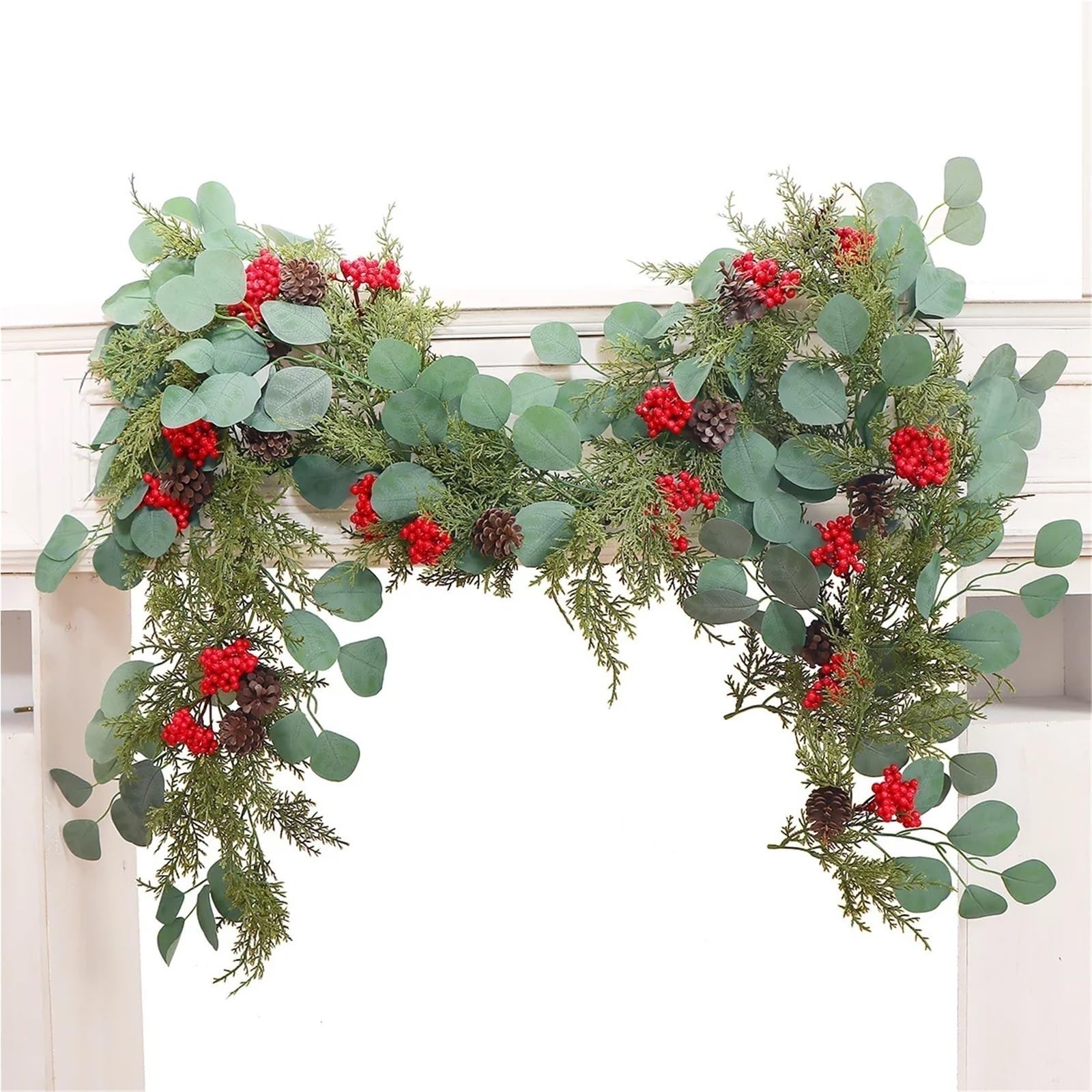 Guirlande de Fleurs artificielles, Guirlande décorative de 2 m, Plantes artificielles décoratives, Ornement de cheminée de Jardin de Mariage for la décoration(Style C)