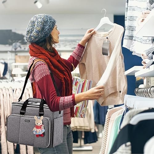 Vista 24 de MYBAGZIING - Bolsa de tejer, organizador de almacenamiento de hilo grande, bolsas de ganchillo y bolsas, bolsas de hilo para ganchillo, estuche