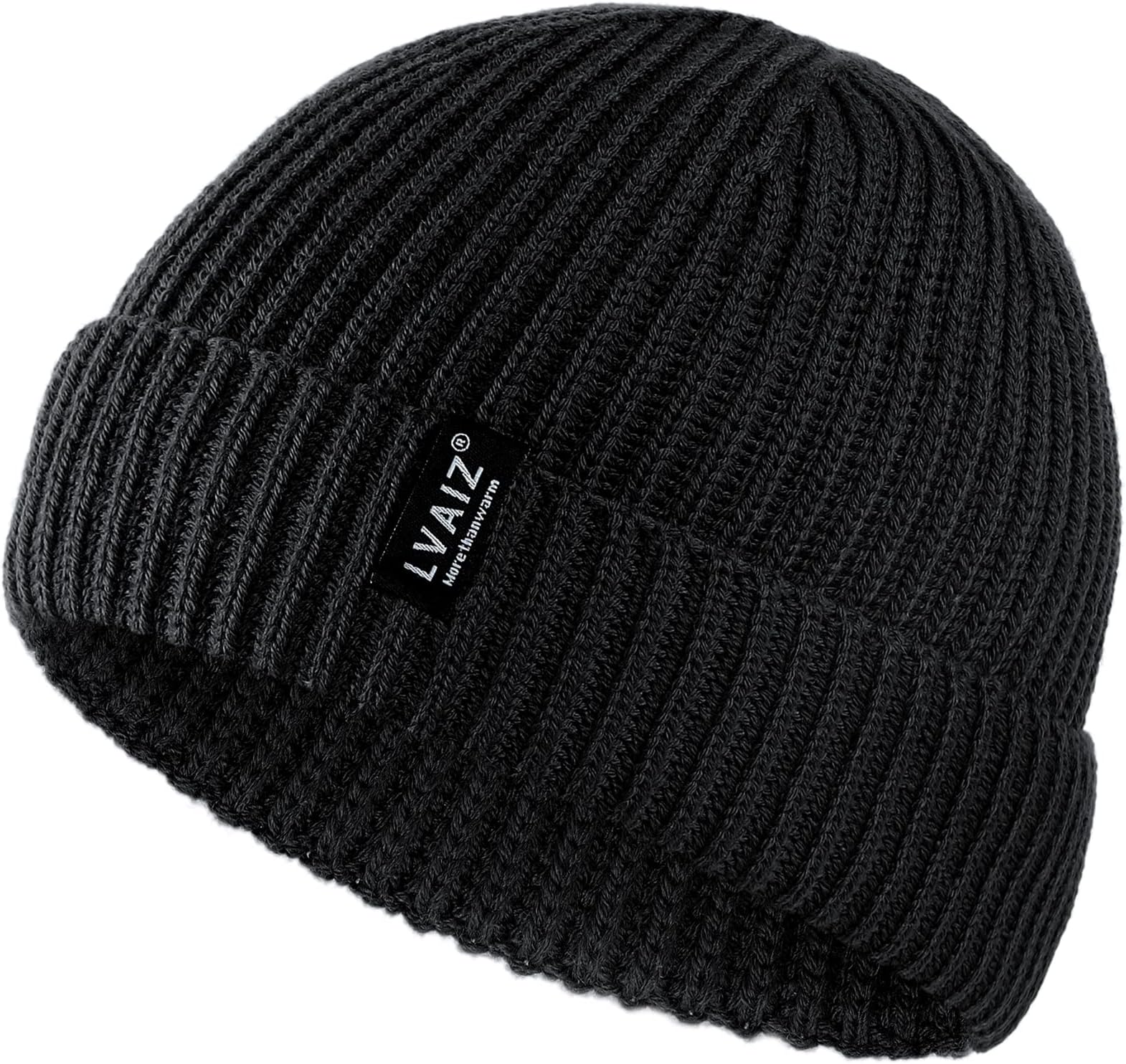 LvaizWinter Knitted Fishermen Beanie Hats for Men Merino Wool Short Cuffed Skull Cap Trawler Beanies Watch Hat for Women