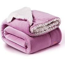 BSB Home® Polyester Micromink Warm Sherpa Super Soft Flannel Solid/Plain Blanket