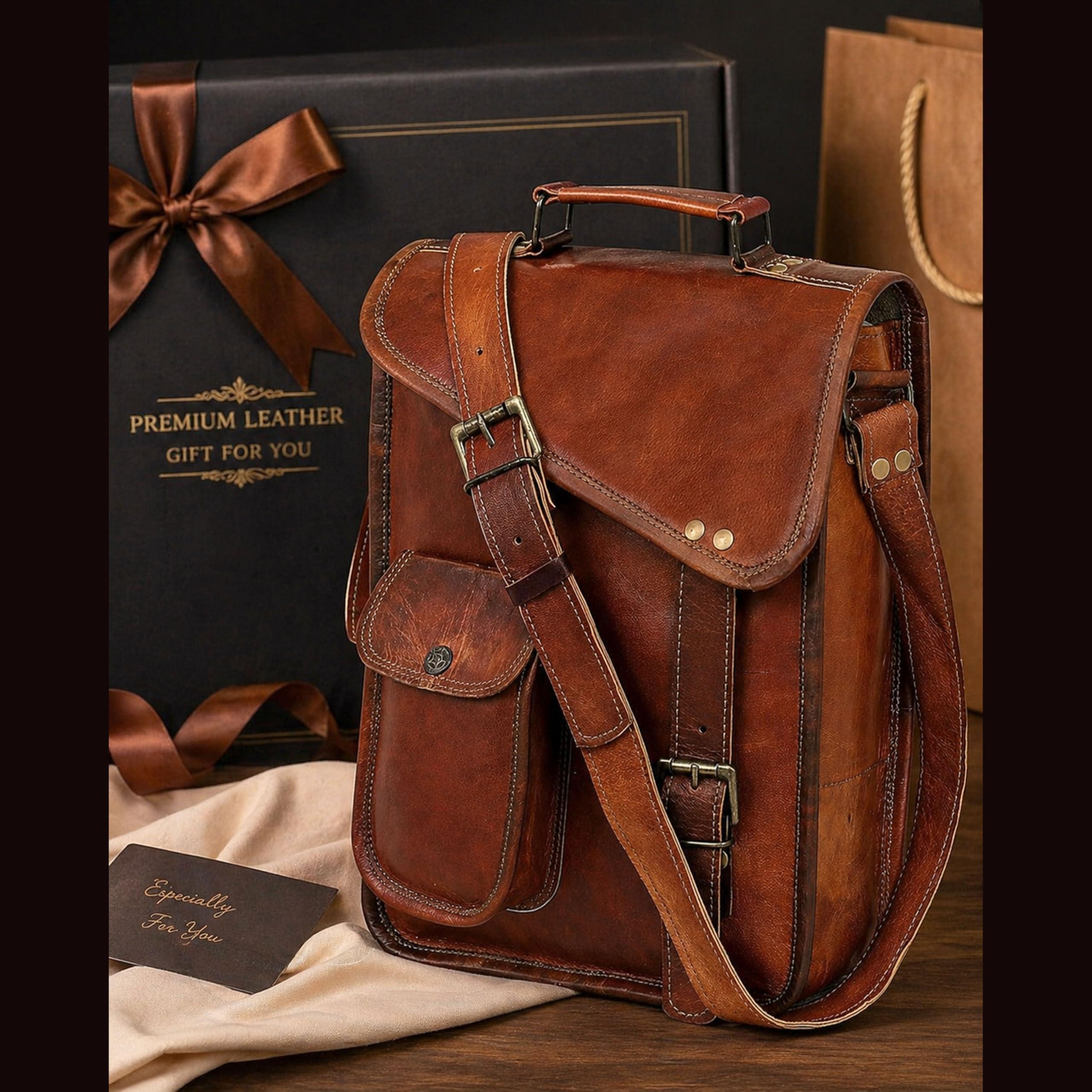 Borsa per tablet in pelle, custodia per laptop, valigetta da ufficio, borsa a tracolla dal look vintage da uomo, regalo per computer per uomo