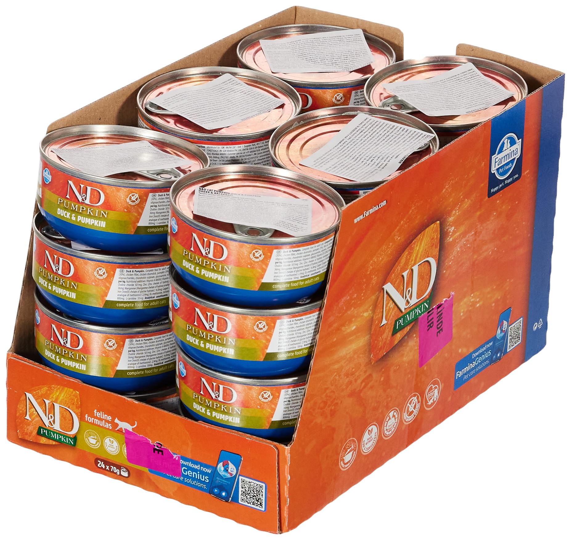 FARMINA ND Cat Pumpkin Canard Boîte 24 x 70 g