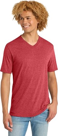 District Perfect Tri V-Neck Tee - Stylish Casual Short Sleeve T-Shirt for Men & Women, Soft Tri-Blend Fabric