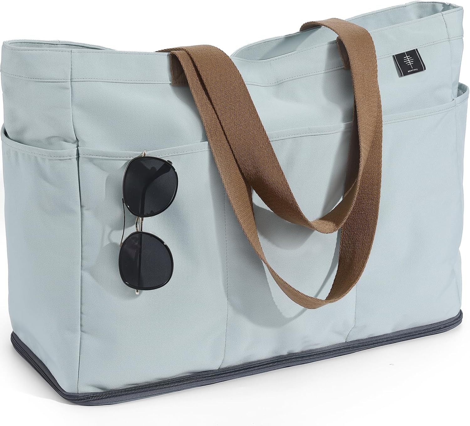 BONTHEE XL/L Beach Tote Bag with Cooler Side Pockets