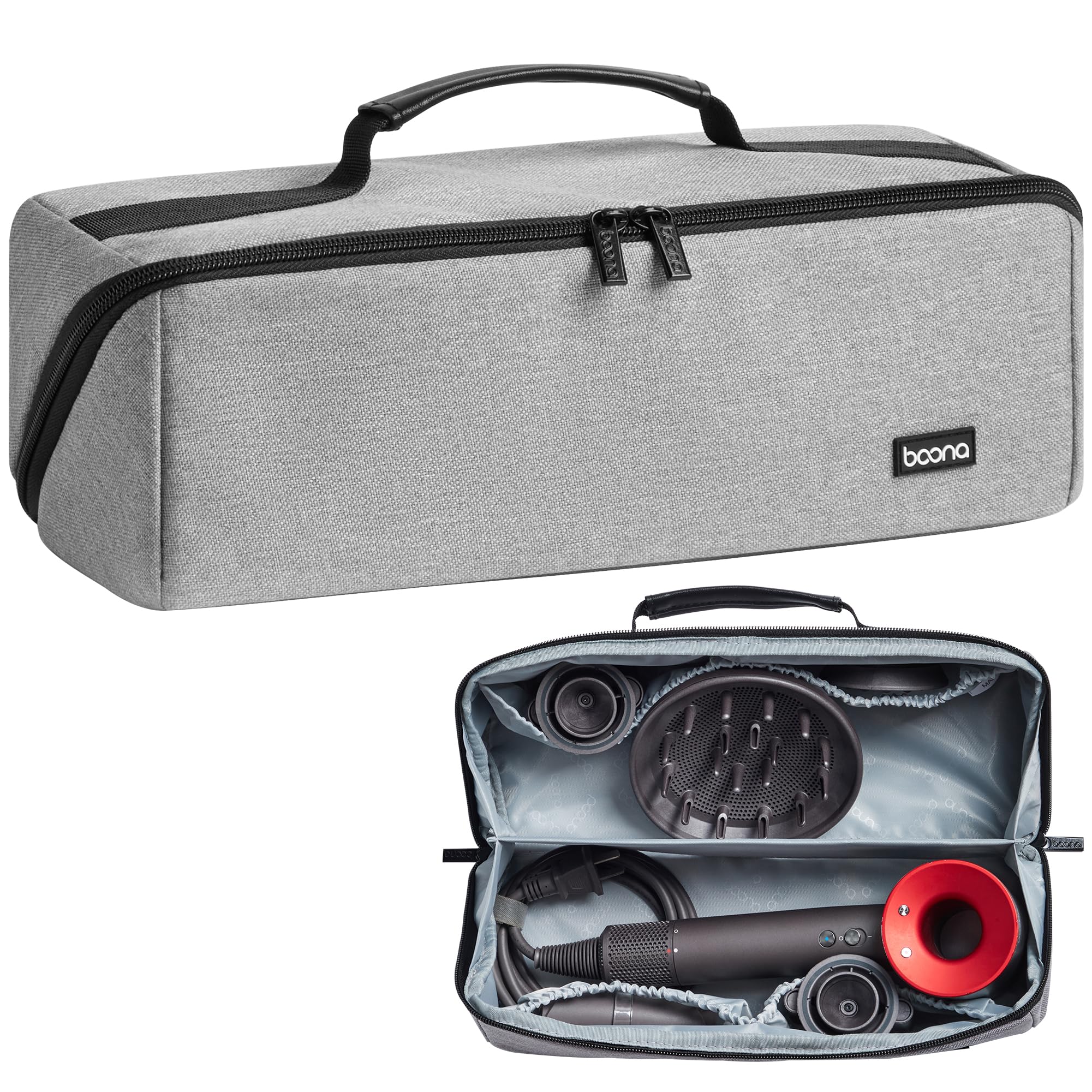 Veki Bolsa de Viaje Portátil para Secador de Pelo, Bolsa de Almacenamiento Compatible con Dyson Airwrap Styler, Dyson Supersonic y Shark, Funda Transporte para Secador de Pelo y Accesorios (Rosa) — view 9