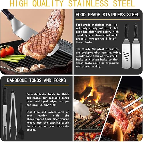 Miniatura 6 de Supernal Juego de 46 piezas de accesorios para parrilla Blackstone, prensas de barbacoa mejoradas, herramientas para parrilla de Camp Chef, cubierta