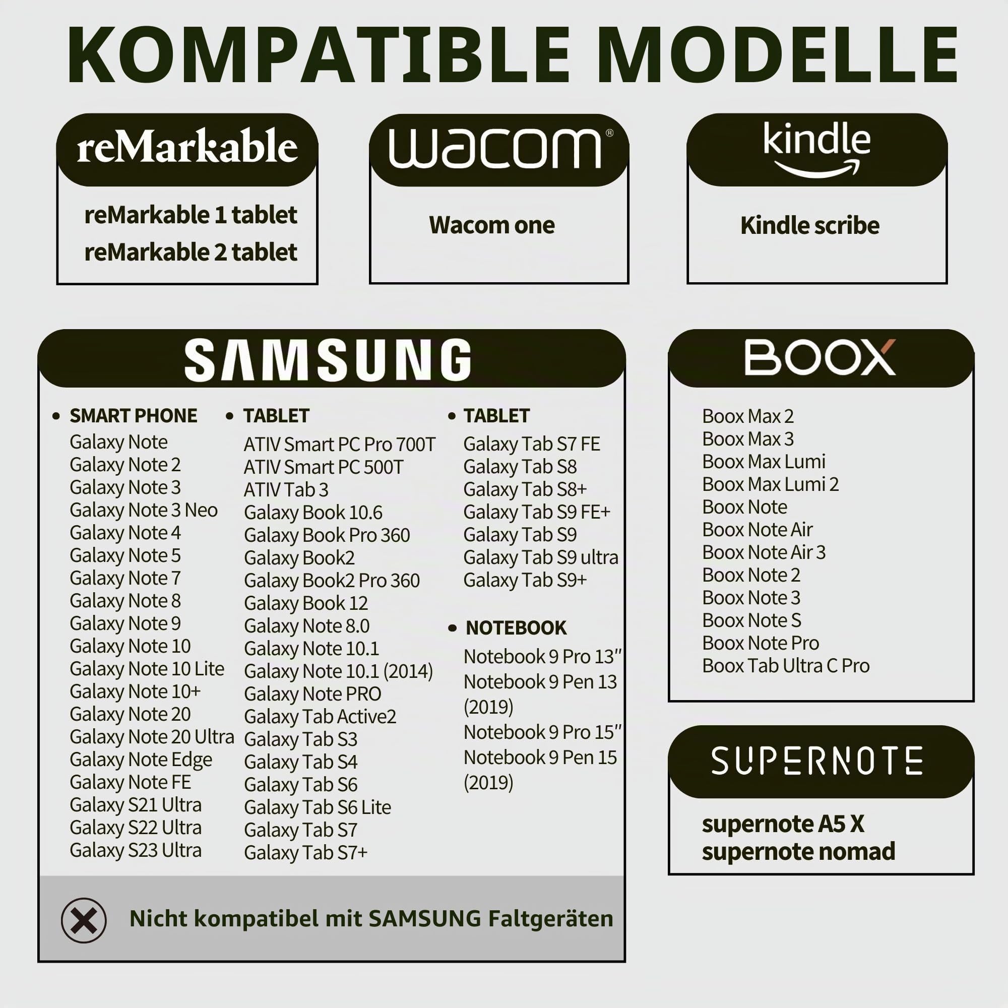 LAZARITE LuxoScribe Marker Pen für Remarkable 2/Kindle Scribe/SuperNote Gerät EMR Stylus Pen mit Radiergummi, 4096 Druckempfindlichkeit, Palm Rejection