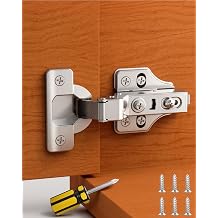 Onemake 60 Pack Inset Soft Close Cabinet Hinges, Stay at Will 105 Concealed Hinge, Smooth Slow Self Closing, 3D Adjustment, Clip-on Plate, Frameless Hidden Door Hardware for Kitchen Cupboard