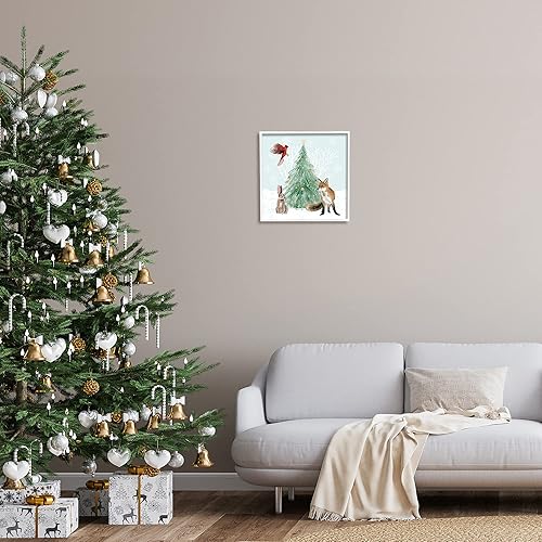 Vista 21 de Stupell Industries Árbol de Navidad decorado con copos de nieve, diseño de Grace Popp Lienzo envuelto en galería