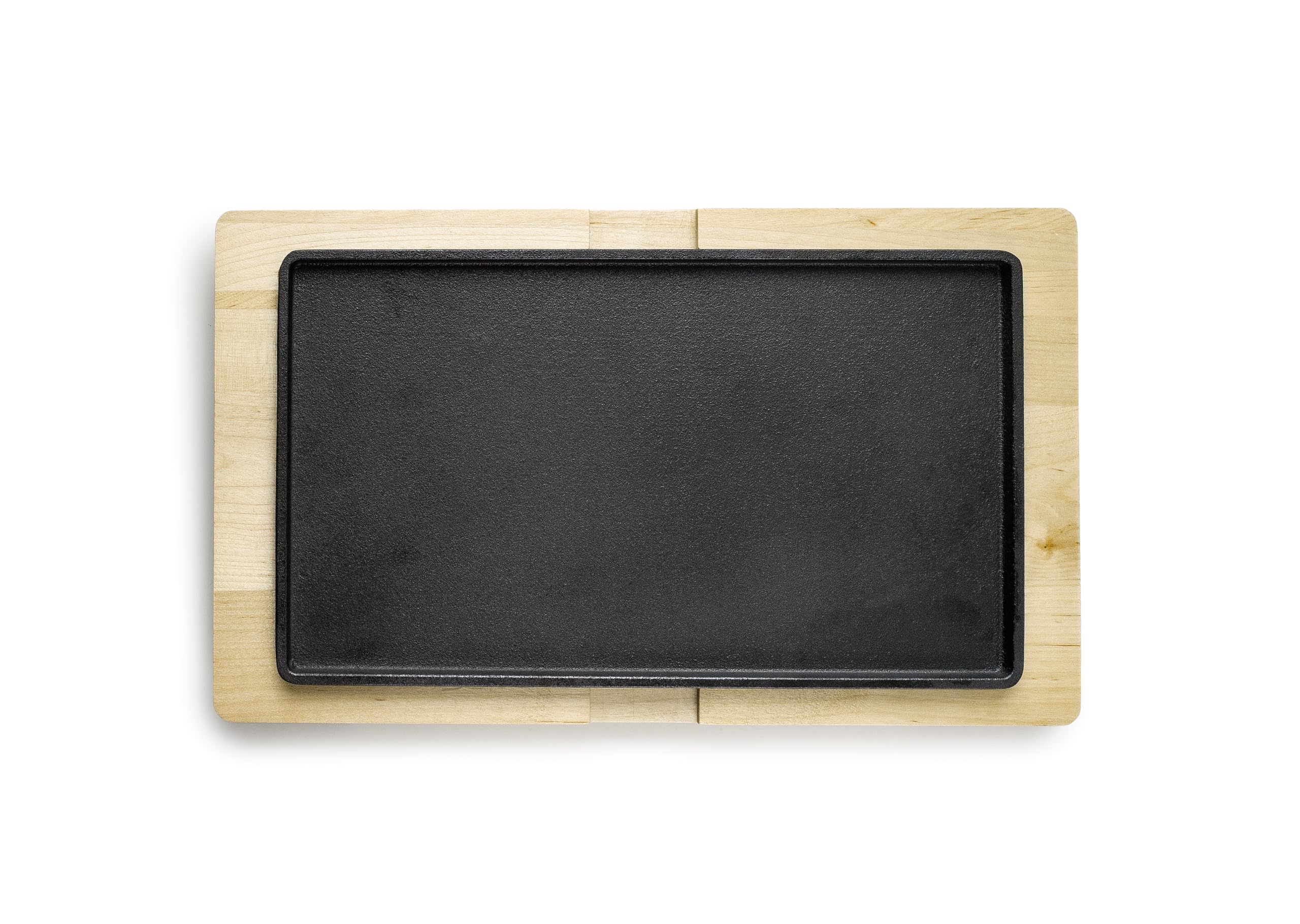 Image secondaire de Assiette en Fonte Rectangulaire 34 x 20 cm avec Base en Bois de Hêtre - IBILI
