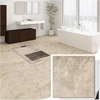 30-Pack 30Sq Self Adhesive Vinyl Floor Tiles - 12x12 Inch Peel and Stick Floor Tile, Waterproof & Thicker Marble Pattern Flooring, Removable Tiles for, Bathroom, Bedroom (Pattern Marble)