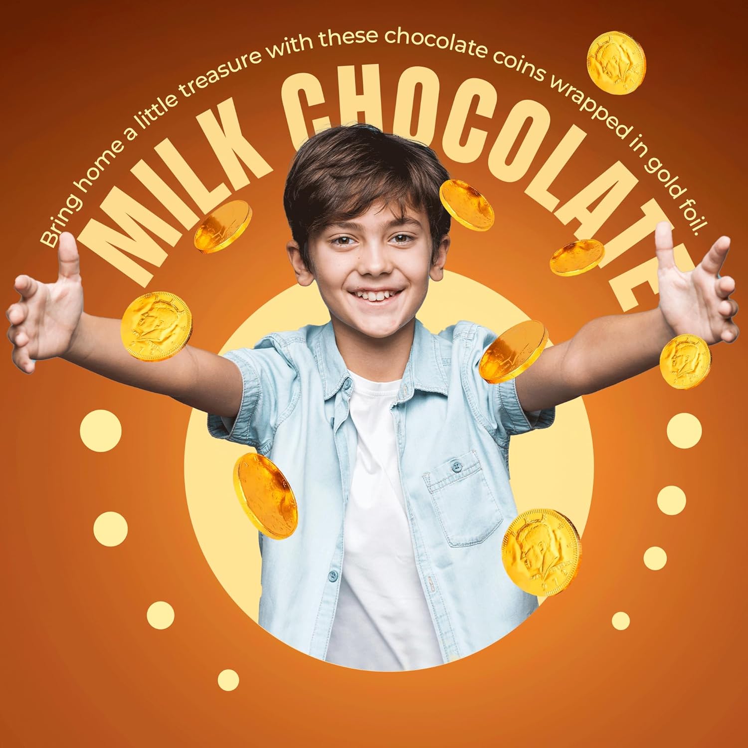 Milk Chocolate Coins 2lb - Shaped Candy for St. Patrick’s Day, Foil-Wrapped, Individually Wrapped, 2 Pound