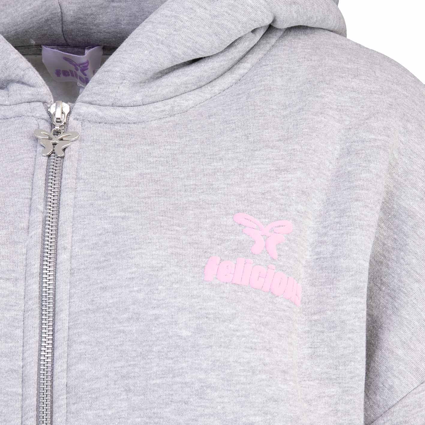 Felicious Basic Chest Logo Oversize Women Damen Zip Hoody Sweatjacke