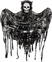 CINECE Halloween Aluminum Balloon Decoration, Large, Height Approx. 28.0 inches (71 cm), Bat Balloons, Halloween Decoration, Store, Party Decoration, Luxurious (Skeleton with Necklace)