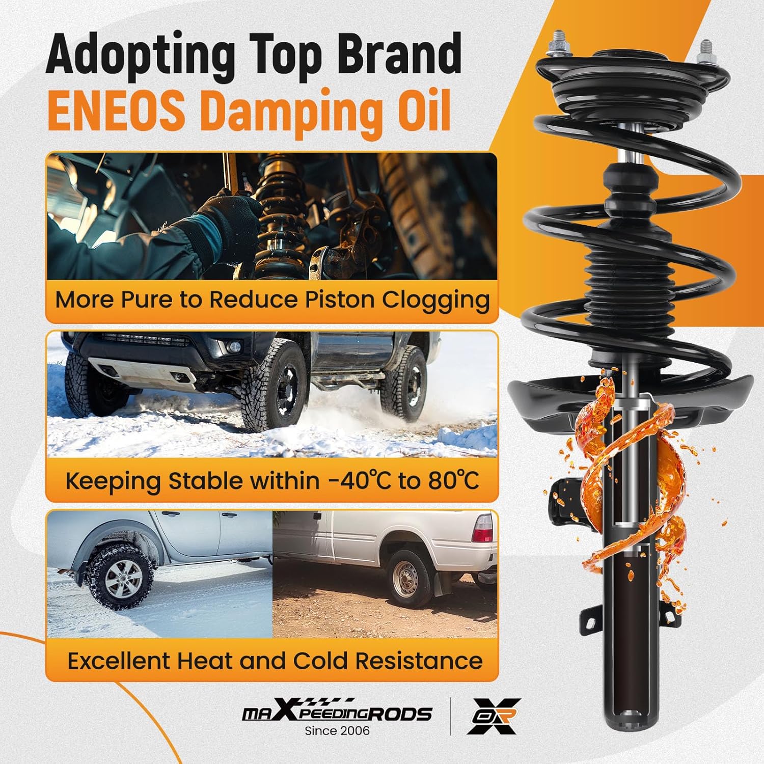 maXpeedingrods 4Pcs Front Struts & Sway Bar Link for Honda Accord 2.4L 2013-2017, 172970 172971 Shock Absorbers Struts with Coil Spring Assembly K750650 K750651