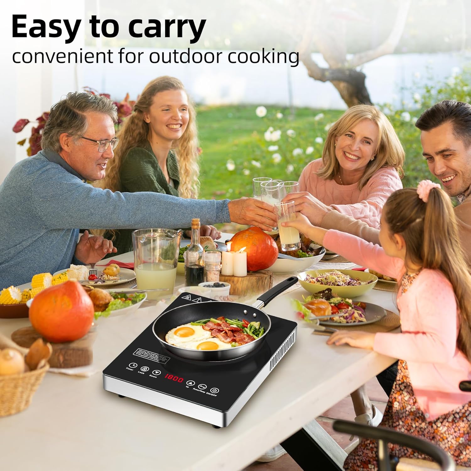 Single Burner Electric Cooktop,110V 1800W Electric Stove Top with LED Touch Control,9 Power Levels, 3 hTimer, Safety Lock, portable cooktop Overheat protection