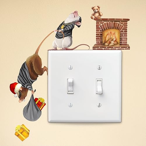 Calcomanía de pared con texto en inglés "The Mice That Stole Christmas", decoración navideña, extraíble, amantes de la Navidad, niños, calcomanías