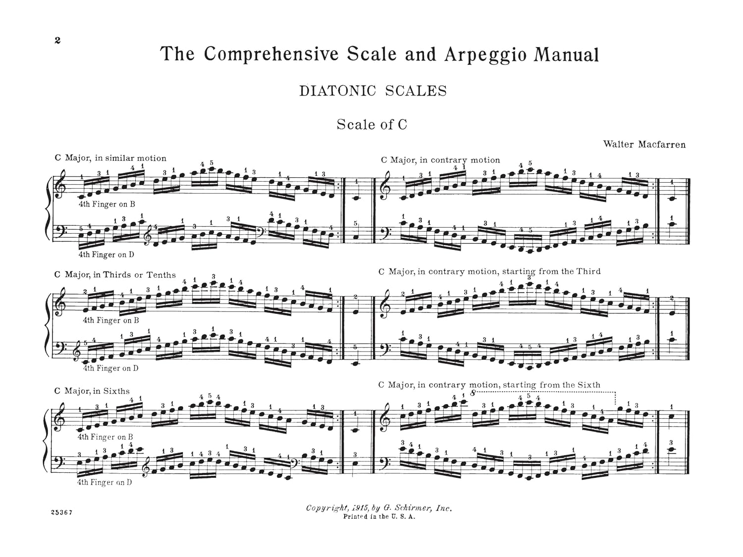 Walter MacFarren – Scale and Arpeggio Manual | Schirmer Library of Classics Volume 1037 | Piano Technique Sheet Music and Method Book | G. Schirmer Instructional Songbook