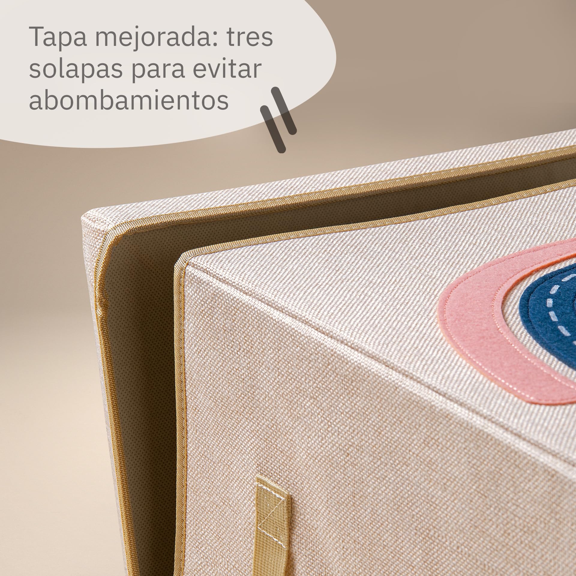 Caja de almacenaje tapa y arco iris I caja de juguete con motivo adecuada para estantes cúbicos I caja organizadora para la habitación de los niños I cesta de almacenaje para niños