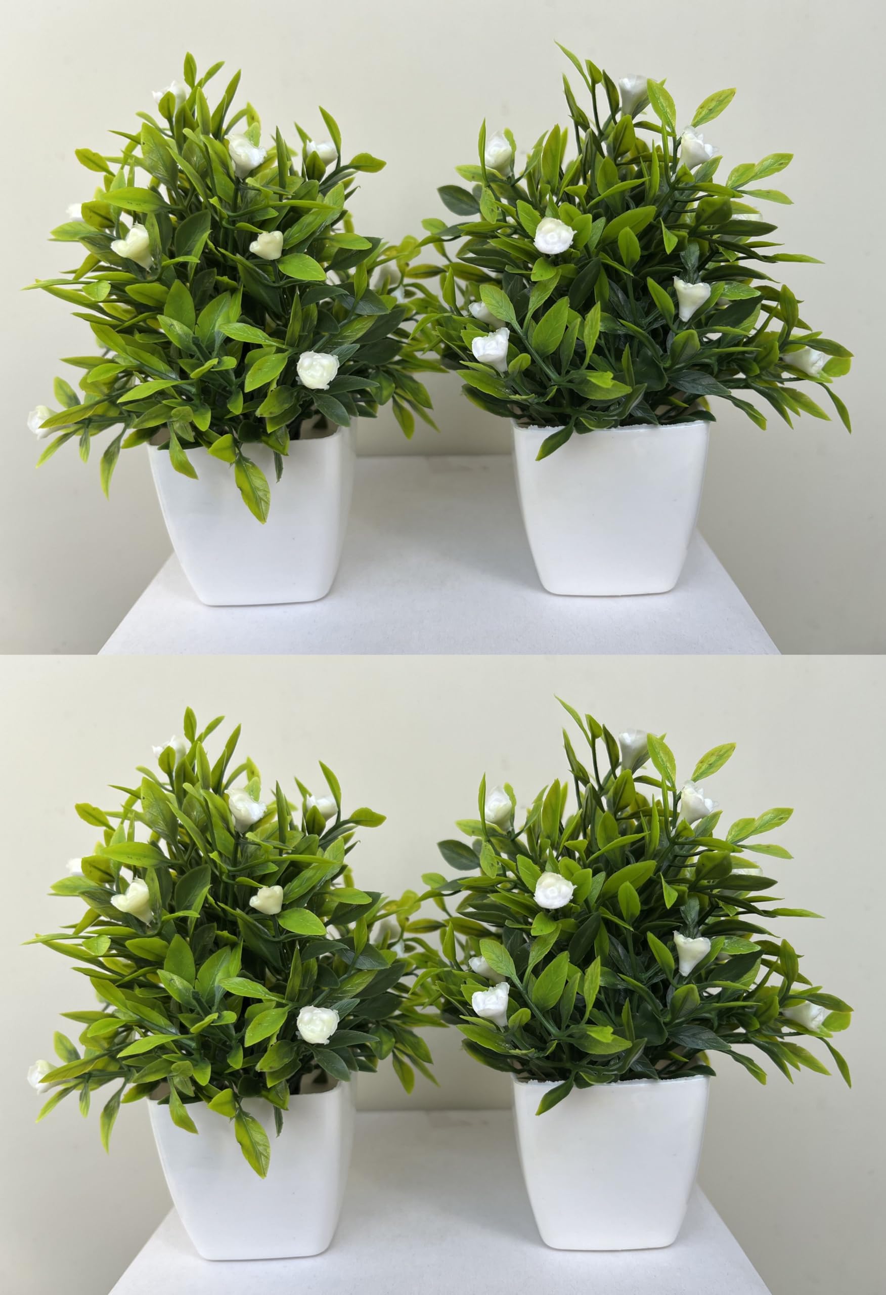 D-coss by Bharat Benison Decorative Artificial Flowers and Plants Set of (White, 4)
