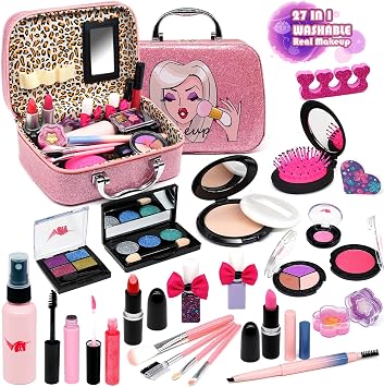 Kids Makeup Sets For Girls - Unicorn Teenage Washable Make Up Starter Kit, Childrens Princess Pretend Play Games Toys Presents, Little Girl Birthday Gifts Set For Age 3 4 5 6 7 8 9 10 11 12 Year Old