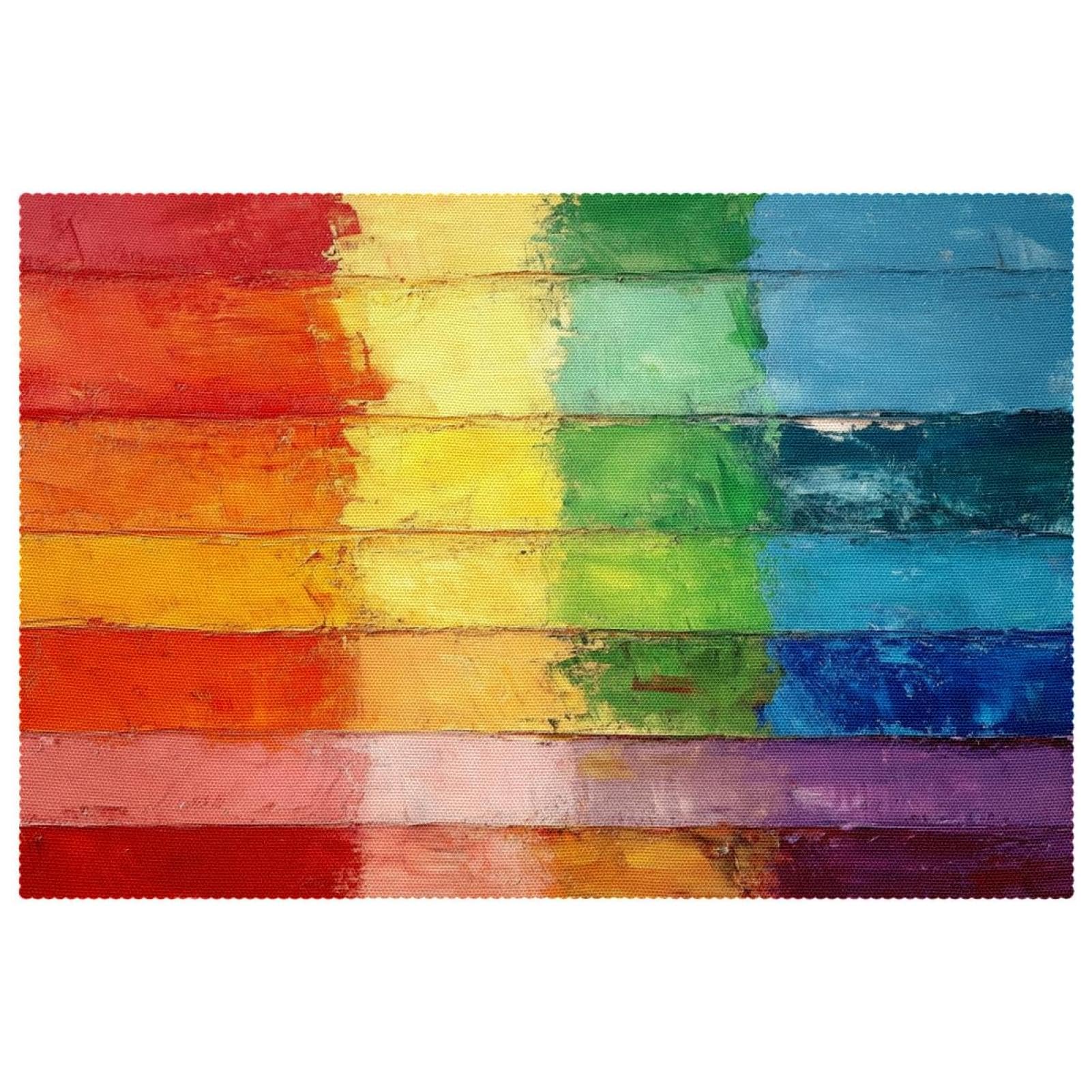 Set de table arc-en-ciel haut de gamme lot de 6 résistant chaleur pour repas