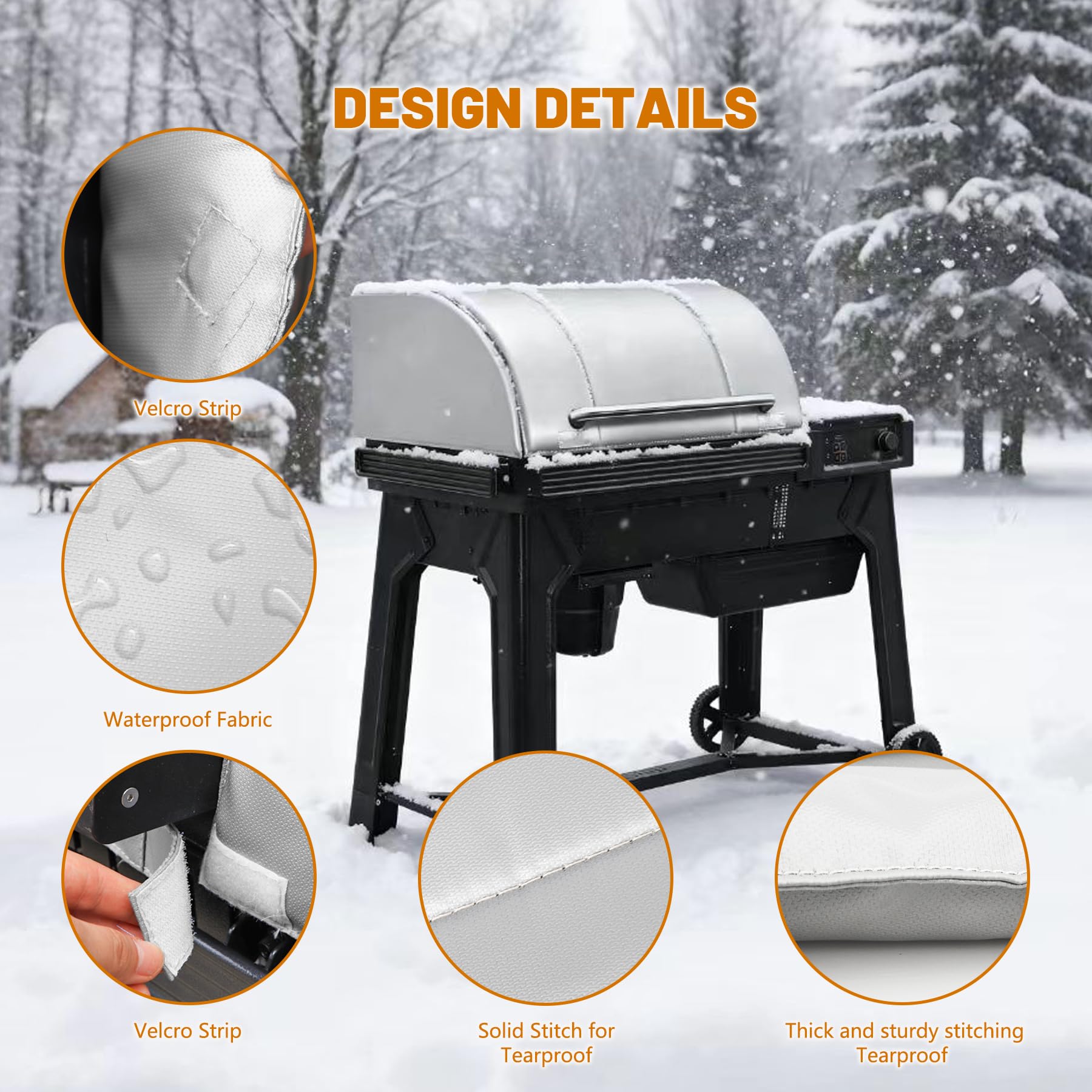 Isolierdecke Ersatz für Traeger Woodridge Pelletgrill TFB86MLH, Thermodecke für Smoker für BAC761 Traeger Grillabdeckung, Woodridge Pellet Smoker Decke, Winterisolierung Zubehör