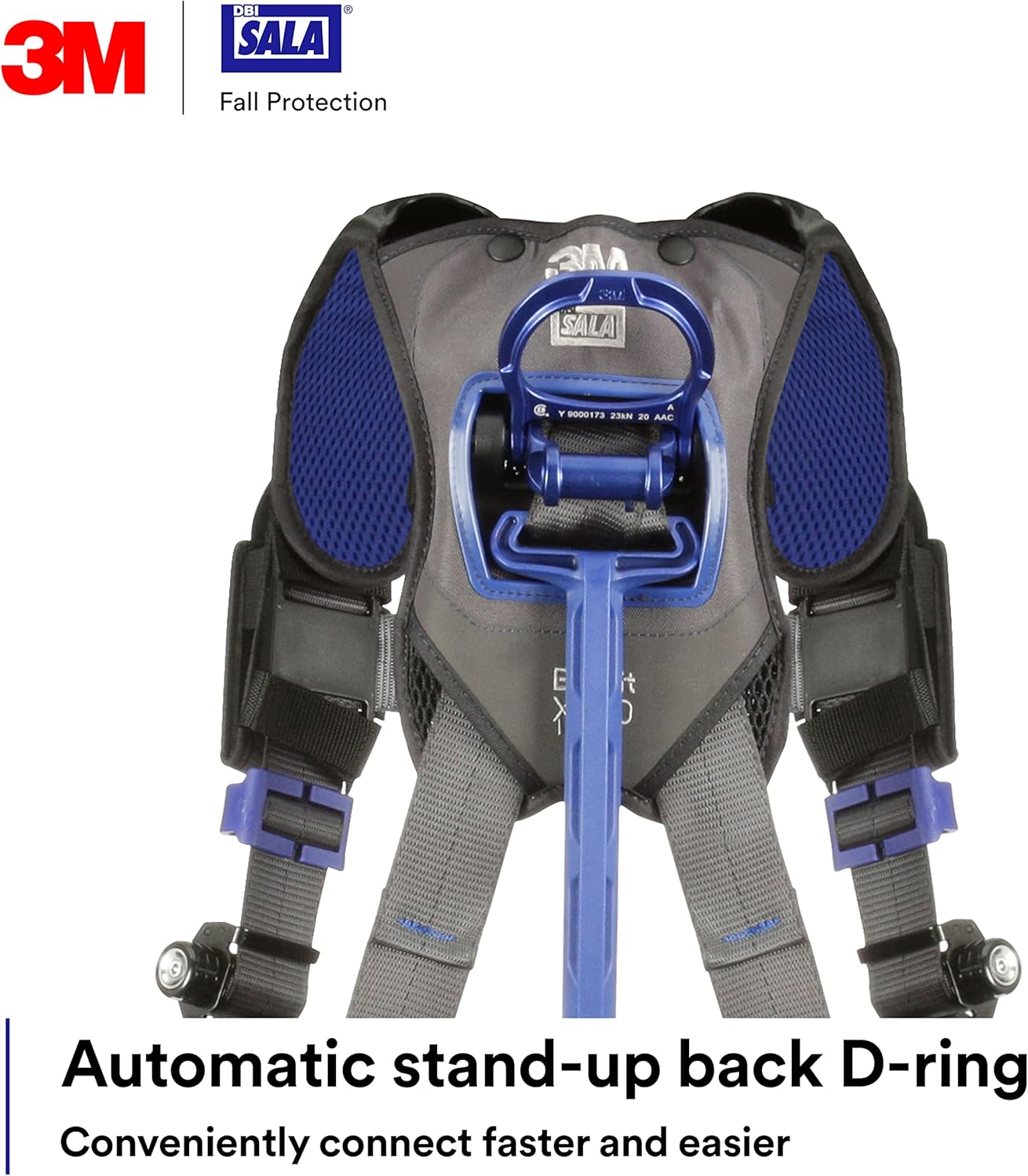 3M DBI-SALA Construction Weight Distribution Climbing/Positioning Safety Harness, Fall Protection, OSHA, ANSI, Back, Front and Hip D-Rings, Dorsal D-Ring, Auto-Lock Quick-Connect Leg Buckle, Large