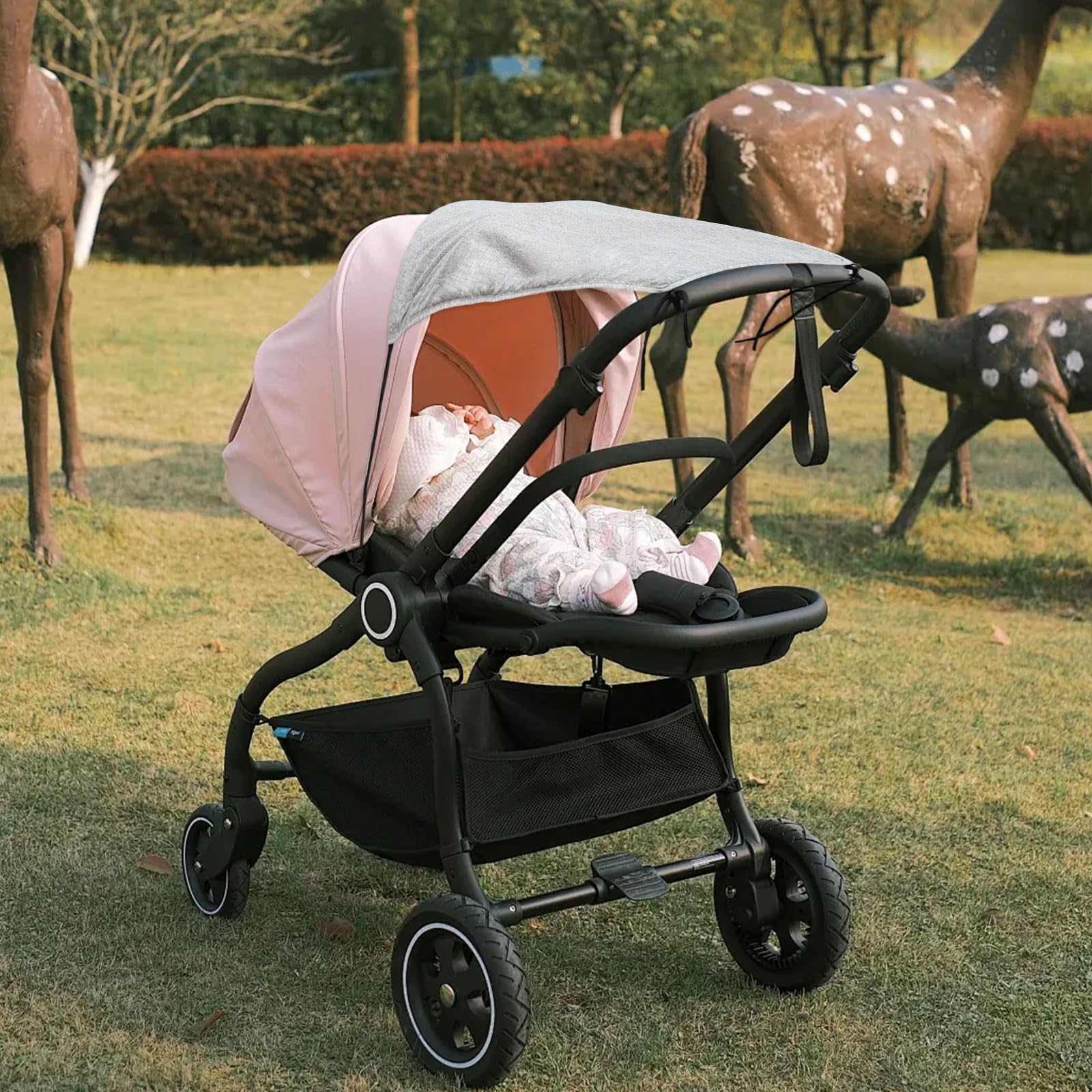 TUONYIS Sonnensegel Kinderwagen Uv Schutz, Sonnenschutz Kinderwagen, Kinderwagen Sonnenschutz, Sonnensegel Buggy, Universal Sonnensegel für Kinderwagen für Buggy Sonnenschutz für Baby (Rosa) Baby