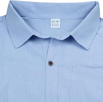 Basic Linen Sleeveless Shirts for Men Button Down Beach Tank Top Lightweight Solid Shirt Vest with Pocket