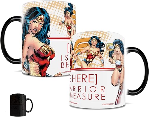 Morphing Mugs DC Comics Wonder Woman Warrior Beyond Measure Personalizada Una taza de cerámica sensible al calor que cambia de color Imagen