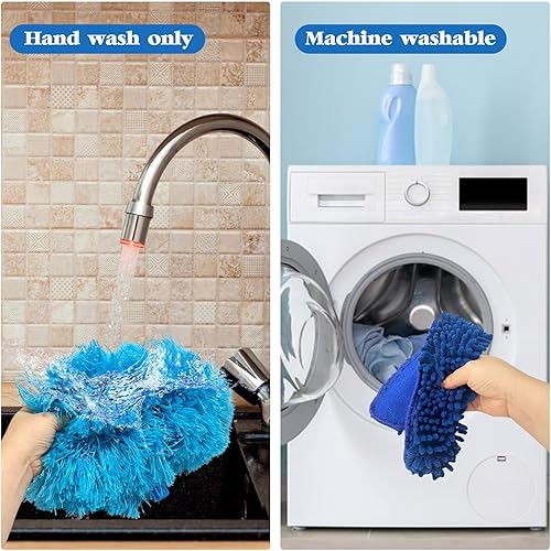 Miniatura 7 de Limpiador de ventilador de techo con mango largo de extensión, 2 en 1, reutilizable, ventilador de microfibra, limpiador de cuchilla, extraíble y