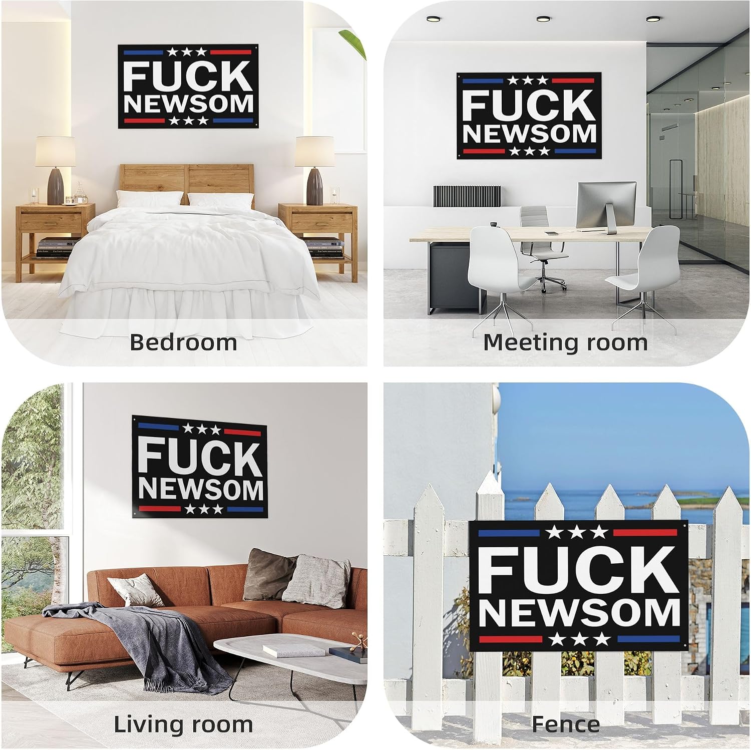 Fuck Gavin Newsom Sucks Flags for Outside 4x6 Impeach Gavin Newsom Garden Flag Double Sided 3 Layers Yard Signs