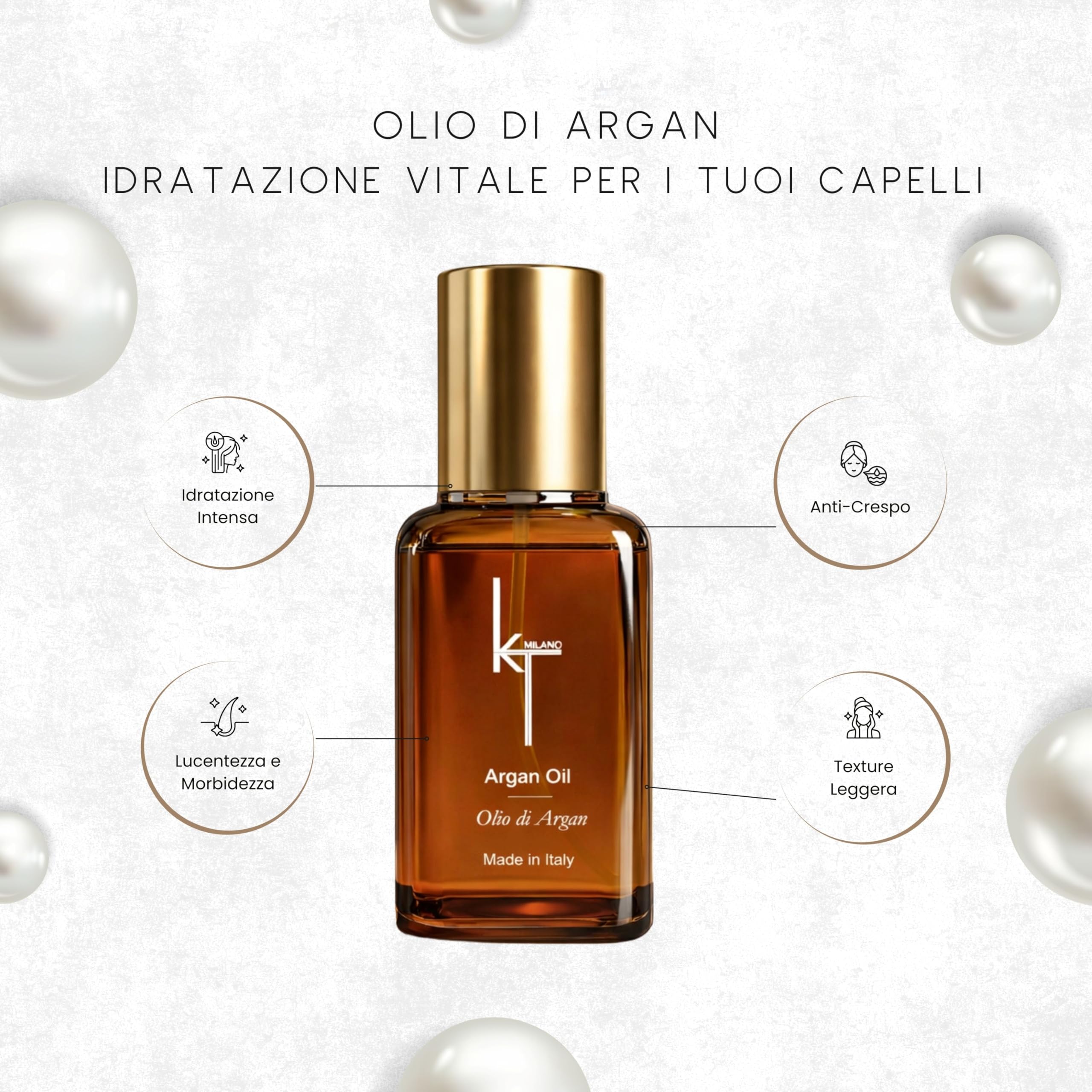Olio di Argan Capelli 100ml – Anti Crespo Lucidante e Nutriente – Termoprotettore, Ripara Punte Secche e Doppie – Effetto Setoso, Capelli Morbidi e Brillanti, Tutti i Tipi di Capelli