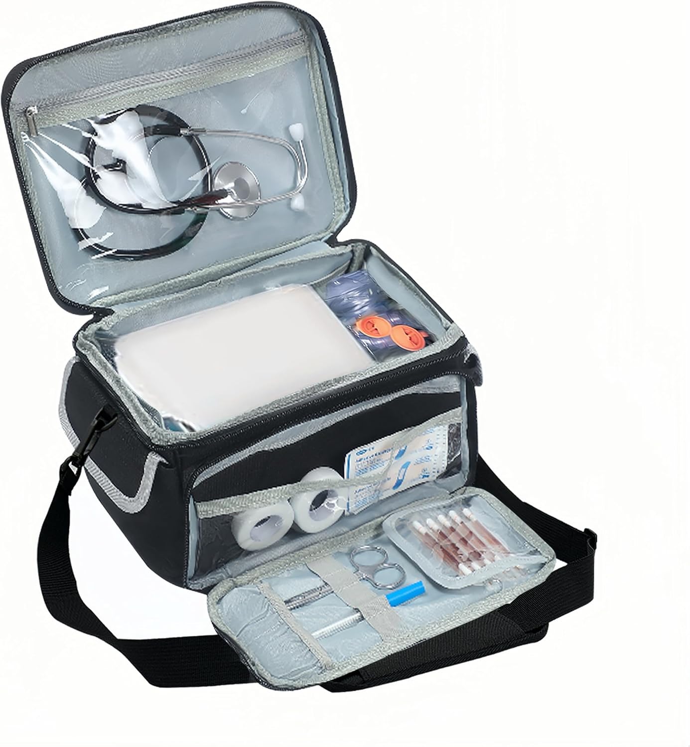 Nebulizer Carrying Case with Shoulder Strap, to Store Desktop or Portable Nebulizer, Nebulizer Mask, Tubing and Medicine | Clinical Bag for Nursing Students