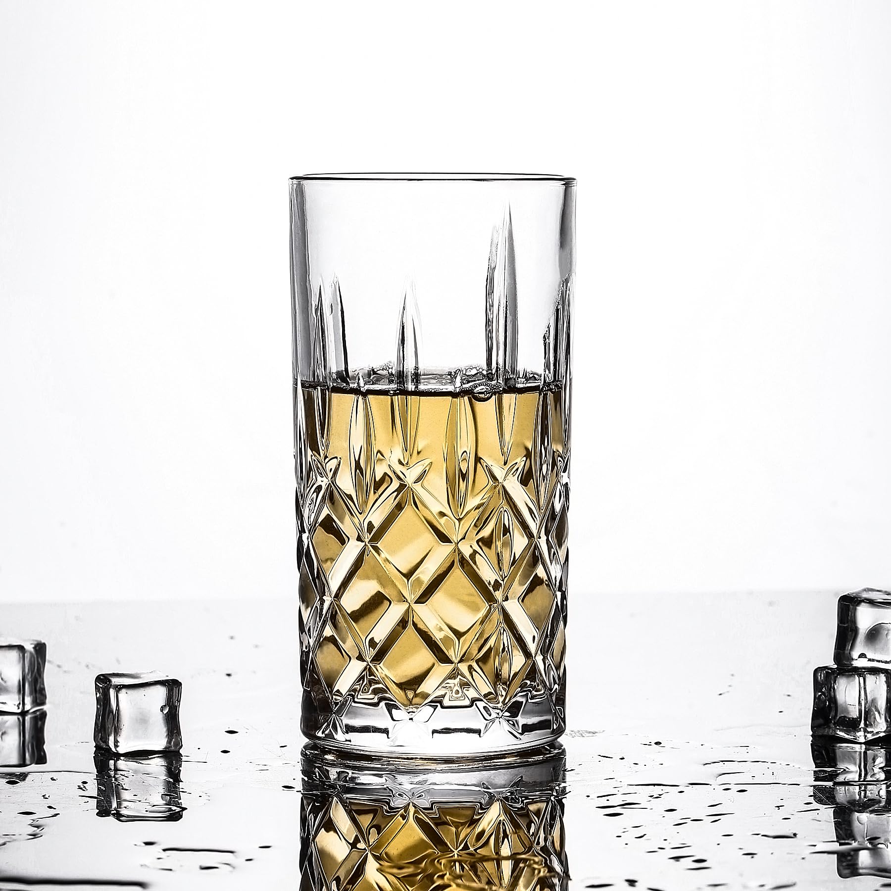 Highball Gläser Collins Tall Beverage Set von 6, 423 ml Tassen Glaswaren für Getränke, Wasser, Bier, Soda
