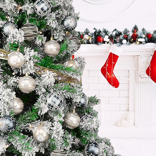 Miniatura 6 de Adornos de bolas de Navidad de 2.36 pulgadas  2.362 in, 30 piezas de adornos de árbol de Navidad, adornos de Grinch, inastillables, decoración de