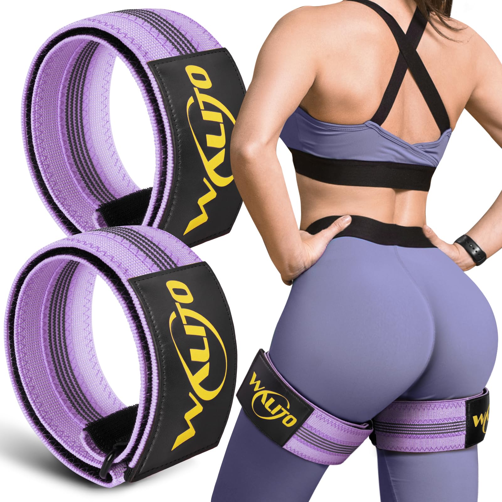 WOOSL bandas de resistencia para piernas y traseros, bandas elásticas para ejercicios de cadera, bandas elásticas antideslizantes (2019 Upgrade), 15.1' Pink Bands