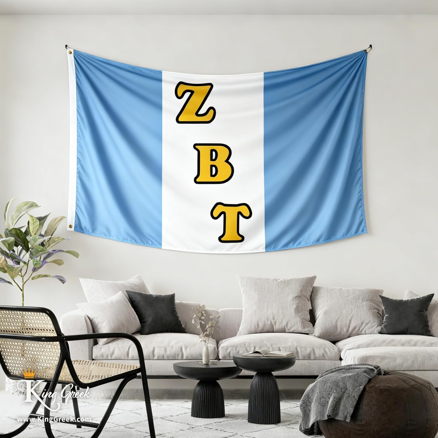 Zeta Beta Tau Flag Official Fraternity,Brass Grommets & Double Stitch,Polyester Banner Wall Decor for Outdoor Indoor Decoration,3x5 Feet