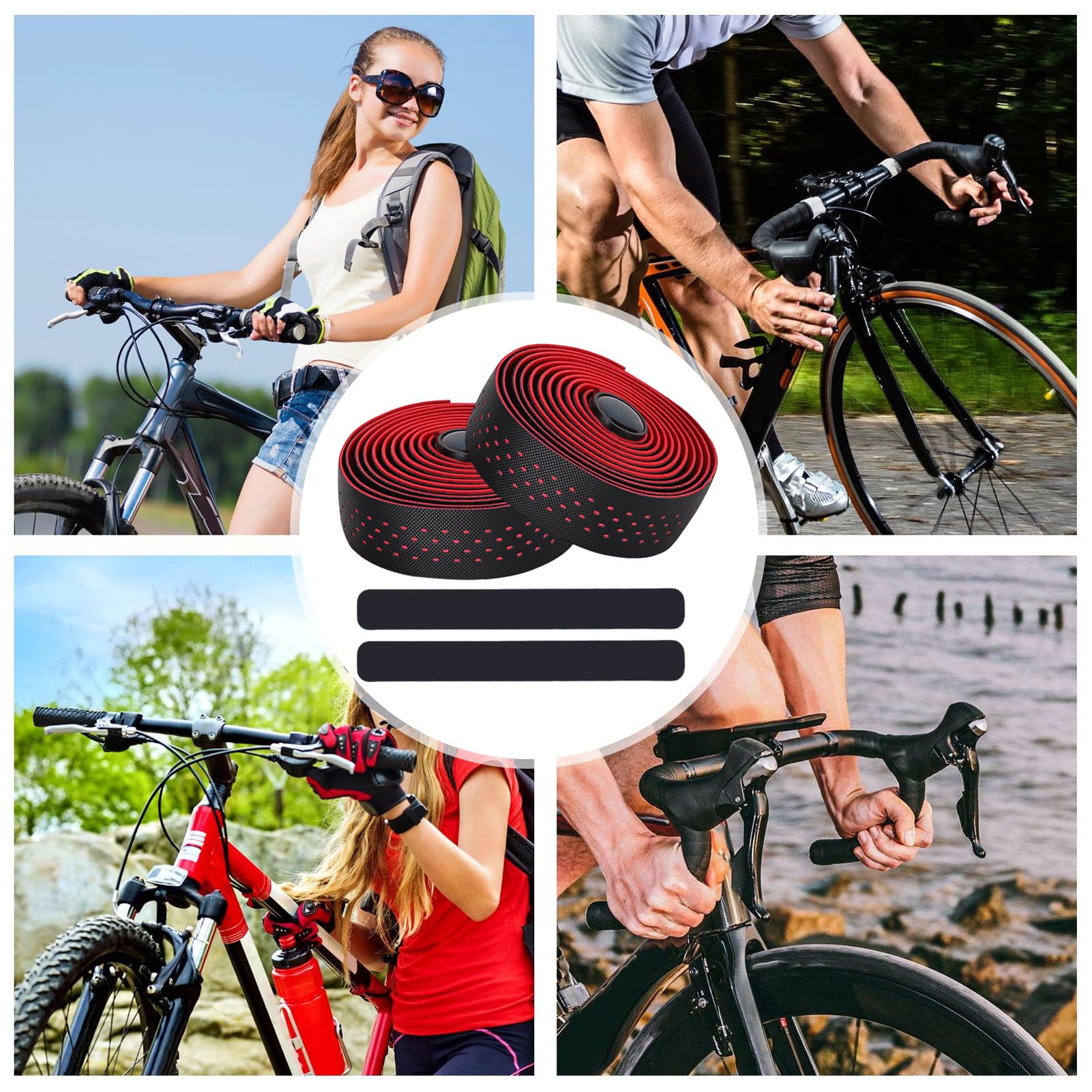 Generico Nastro Manubrio da Bici - Antiscivolo e Smorzamento Vibrazioni,Nastro Avvolgimento Manubrio Bici Gravel | per Ciclismo, Viaggi, Spostamenti Quotidiani, Avventura, Manutenzione, Uomini e