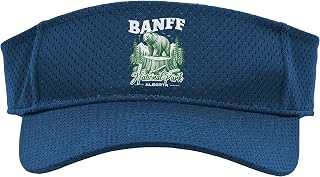 Banff National Park Alberta Throwback Retro Outdoors Canada Sport Sun Visor, Youth, One Size, Navy