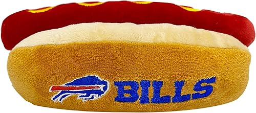 Miniatura 2 de Pets First NFL Buffalo Bills HOT Dog & Cat - Juguete de peluche para perros y gatos, juguete de peluche para perros y gatos con chirriador interior