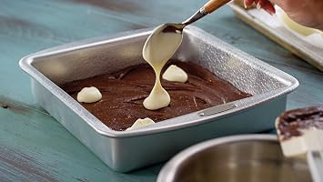 Doughmakers 10241 Non-Stick Grade Aluminum Square Cake Pan, Metallic